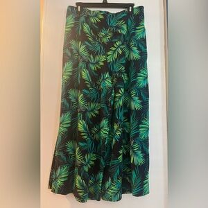 Soft Surroundings Navy and Green Wide Leg Crop Pants EUC